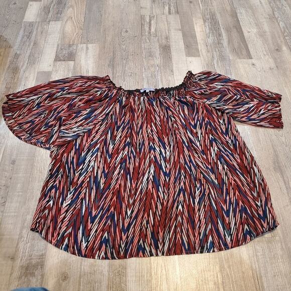 Premise 1x women's multicolor sheer blouse - Picture 1 of 11